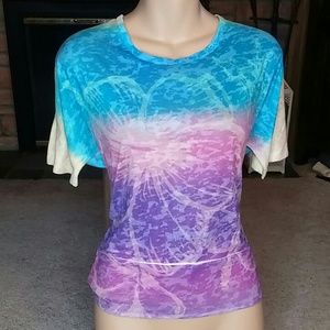 Multi-color dip dye burnwash tee